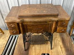 Vintage New Home pedal sewing machine & cabinet - Lil Dusty Online Auctions - All Estate Services, LLC