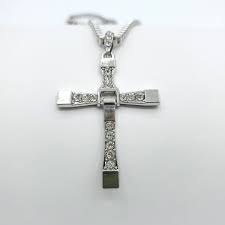 Large Cross CZ Silver Necklace - Womens Chain Necklace – Lil ...
