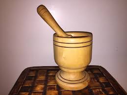 ANTIQUE APOTHECARY MORTAR PESTLE 2 PIECE WOOD PRIMITIVE ...