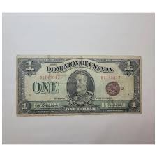 1923 $1 Dominion of Canada group 2 bronze seal note, grades ...