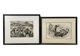 Lot - 2PC BERNARD STEFFEN / MARION GREENWOOD LITHOGRAPHS