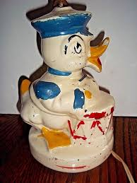 VINTAGE CERAMIC CARTOON TOY DRUMMER DUCK LAMP DONALD DUCK 8" | eBay