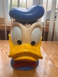 VINTAGE 1970'S WALT DISNEY LARGE RUBBER DONALD DUCK BANK BUST HEAD | eBay