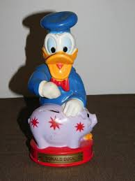 VINTAGE 9" HIGH DONALD DUCK PLASTIC PIG PIGGY BANK | eBay