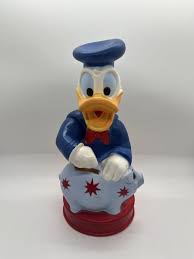 Rare Vintage Disney Donald Duck Vinyl Coin Bank Piggy Bank ...