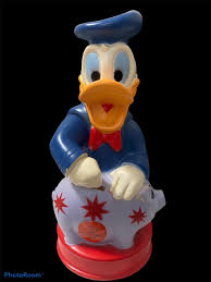 Rare Vintage Disney Donald Duck Vinyl Coin Bank Piggy Bank ...