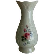 Vintage Donegal Parian china vase with pink roses. For Sale ...