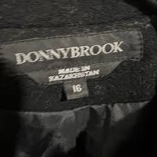 Vtg Donnybrook Women's Sz 16 Long Coat 100% Wool Black ...