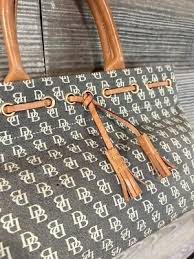 Dooney & Bourke Monogram Signature Tassel Satchel Handbag ...