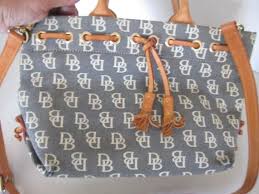 Vintage Dooney and Bourke Purse Satchel Brown Blue Canvas ...