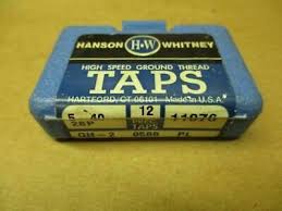 5-40 NC High Speed Spiral Flute Plug Taps Hanson Whitney USA ...