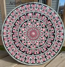 Dot Mandala Painting On Round Wooden Board, dot mandala ...
