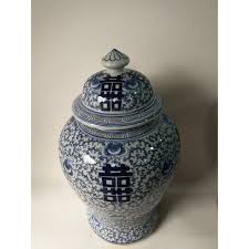Chinese Double Happiness Blue and White Porcelain Ginger Jar ...