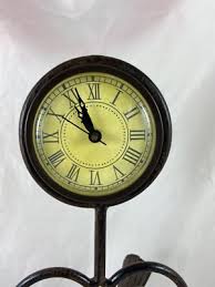 Clock Pedestal Heart Bird Vintage Desk Antique Rare Working Quartz Battery Heavy | eBay