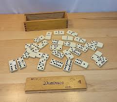 Vintage Set of 28 Dominoes Double Six In Original Dovetail ...