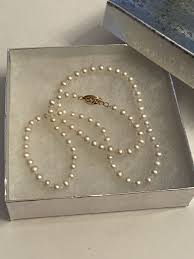 Vintage Freshwater Pearl 14K Yellow Gold Clasp Strand Necklace | eBay