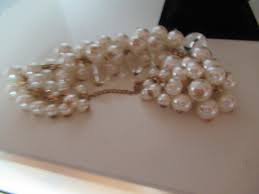 Necklace Pearl (faux) W Crystals 21" W Spring Ring Clasp ...