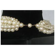 Nine Strand Imitation Pearl Choker Necklace. For Sale at ...
