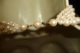 A12#7/7X vtg COSTUME NECKLACE 8" L 5 STRANDS FAUX PEARLS | eBay