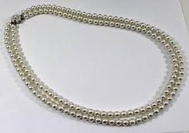 Vintage Demure Double Strand White Faux Pearl Necklace | eBay