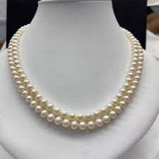 gorgeous two strands 9-10mm south sea white pearl necklace ...