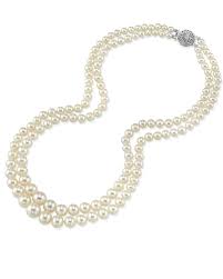 3.0-9.0mm White Freshwater Pearl Graduated Double Strand ...