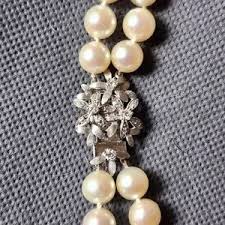 Antique | Jewelry | Gorgeous Dbl Strand Hand Knotted Pearl Necklace8kt Diamonds Clasp | Poshmark