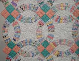 Orange Double Wedding Ring Quilt | AntiqueFabric.com