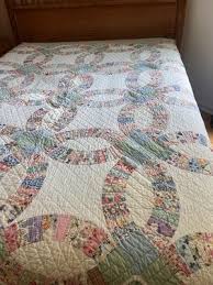 Beautiful Vintage 1930s Double Wedding Ring Quilt In Excellent Condition | eBay