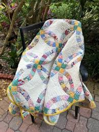 Beautiful Vintage Double Wedding Ring Quilt, 82" X 72" - Etsy UK