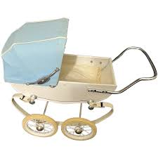 Vintage French Doll Pram Doucet Metal W/ Rubber Wheels ...