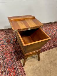 1959 Leopold Stickley Original Flip Top Cherry Dough-Box End Table | Chairish