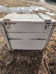 Vintage Rustic White Lidded Graystone Farms Wood Milk Crate ...