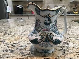 Vintage Royal Wood & Son ~ Semi Porcelain Pitcher ~ Floral Design ~ England ! | eBay