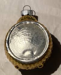 Vintage Shiny Brite Mercury Glass Clock Time Gold Yellow 2 ...