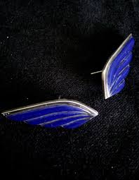 Vintage sterling silver enamelled wing shaped earrings | eBay