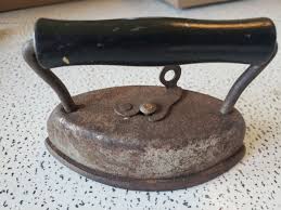 Vintage Antique Childs Toy Sad Iron Dover Detachable Wood ...