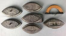 Sold at Auction: Group of 6 : Antique Sad Irons - "Potts ...
