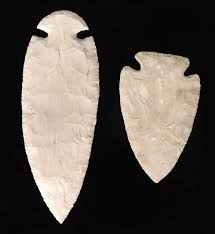 Sold at Auction: TWO LARGE NATIVE AMERICAN DOVETAIL POINTS