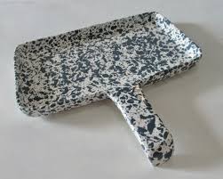 Vintage MCM "Dr. Douglass," Ironstone Enameled Splatter-Motif Handled Bread/Baking Pan | Chairish