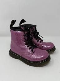 Doc Dr Martens 1460 Glitter T Pink Zip Boots Shoes 8 Kids Youth Girls - Etsy