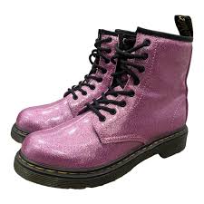 Dr. Martens 1460 Glitter J boots kids Size: 3US... | Depop