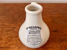 Vintage Dr. Nelson's Inhaler, White Earthenware Advertising ...