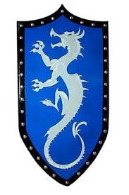 Gothic Wooden Dragon Shield with Blue Background – West Wolf ...