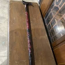 Vintage Hand Carved & Painted Black w/Red Wood Wooden Cane ...