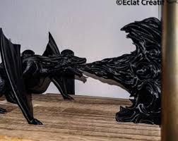 Dragon Breathing Fire Bookend: 3D Printed Bookish Decor - Etsy
