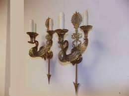 Pair of French Gilt Bronze Swan Sconces, Circa 1815 For Sale at 1stDibs
