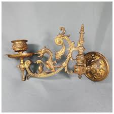 Pair of Bronze Piano Candle Sconces c. 1880. For Sale at Ruby Lane