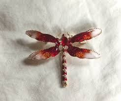 Brooch Dragonfly Original Vintage Beautiful Colored Enamel ...