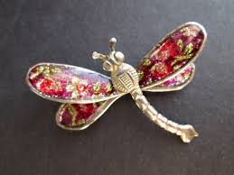 Vintage Fun Multi Color Disco Glitter Dragonfly Brooch Pin ...